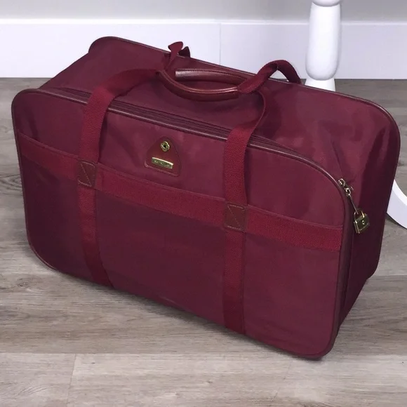 Vintage Samsonite "Port of Entry 1" 2 pc. Burgundy Luggage Set 1980's Ca… - Picture 3 of 16